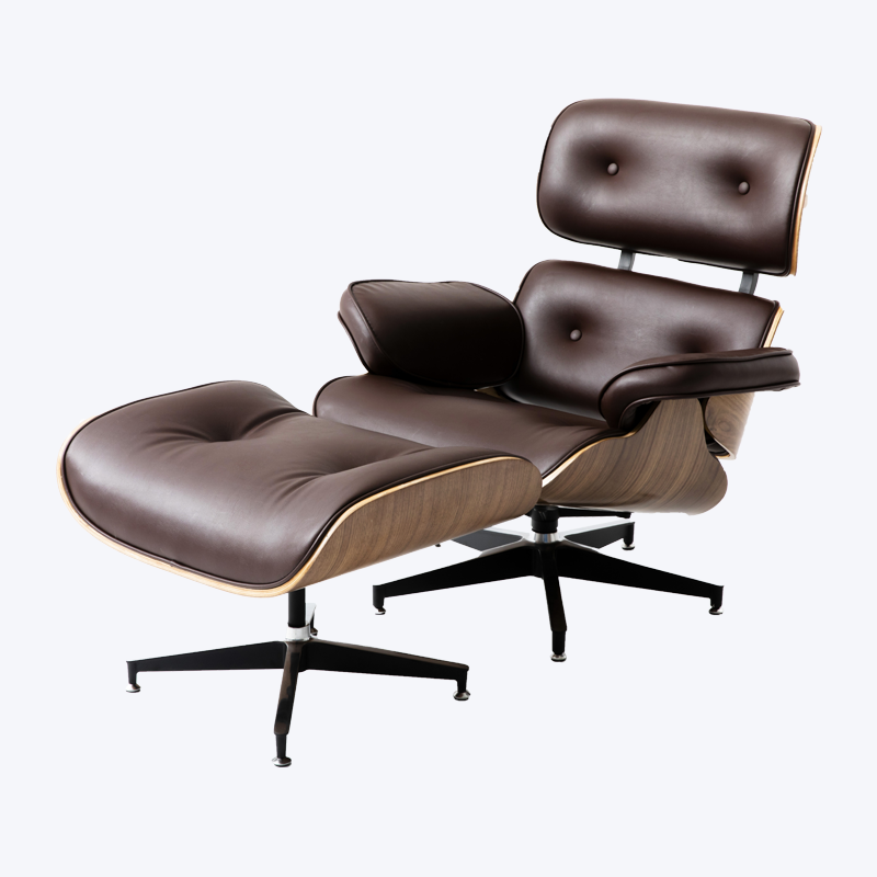 เก้าอี้เลานจ์ Eames แบบคลาสสิก เก้าอี้เลานจ์ไม้และออตโตมัน GK85