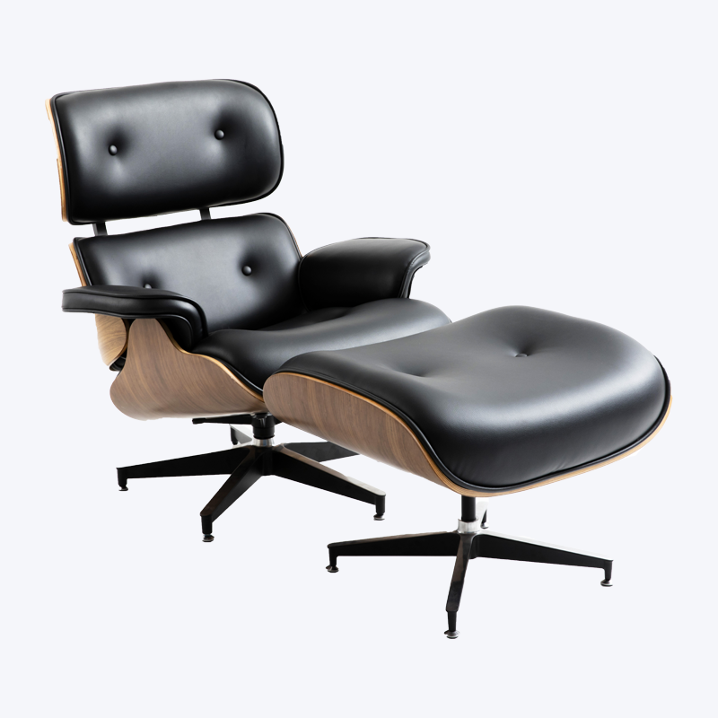เก้าอี้เลานจ์ Eames แบบคลาสสิก เก้าอี้เลานจ์ไม้และออตโตมัน GK85