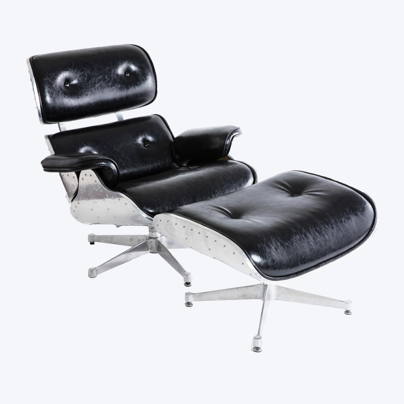 Classic Eames Lounge Chair เก้าอี้เลานจ์อัลลอยด์และสตูลวางเท้า GK85-ALM